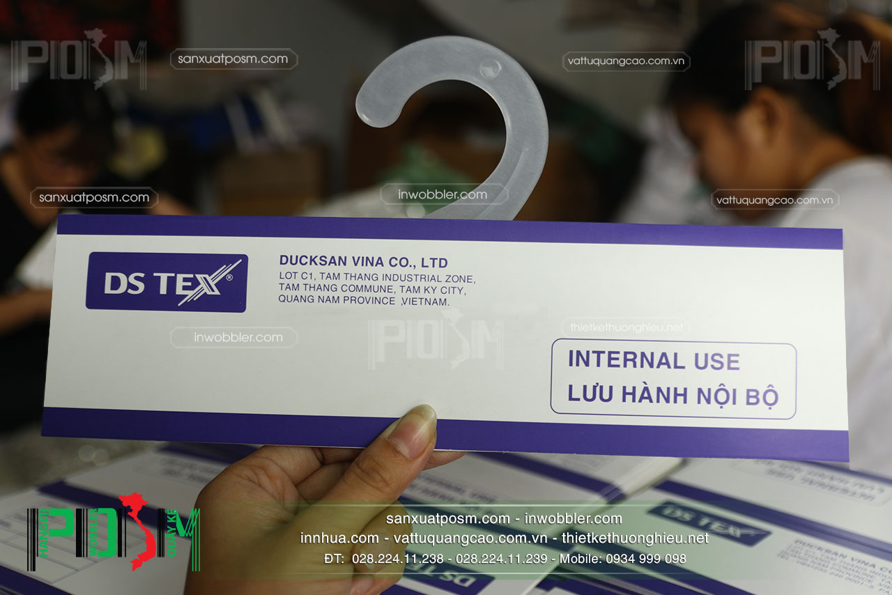 Bảng treo mẫu vải, hanger giấy móc vải DS-Tex