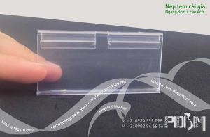 Nẹp tem cài giá móc vào móc sắt kệ siêu thị