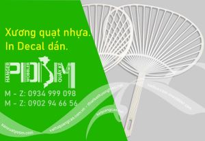 Xương quạt nhựa cầm tay dán decal