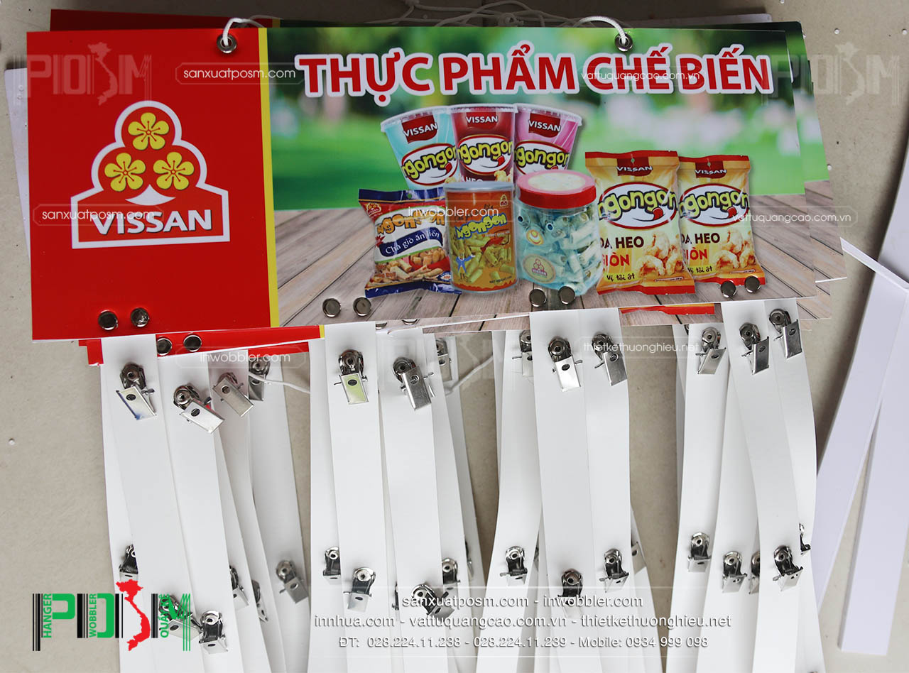 Sản xuất hanger quảng cáo snack Vissan